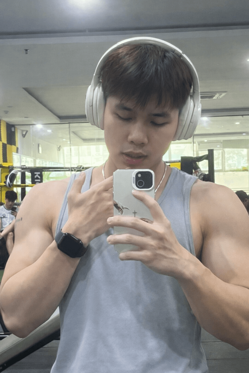 Working on AI research at the lab